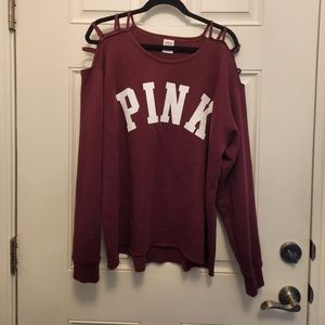 VS Pink Coldshoulder sweatshirt